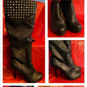 Women’s BCBG Black knee heeled boots 7.5